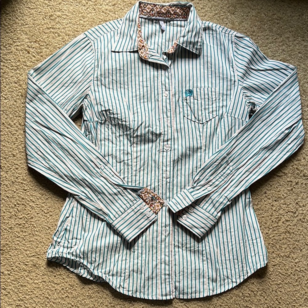 Cinch Striped Button-Up Shirt